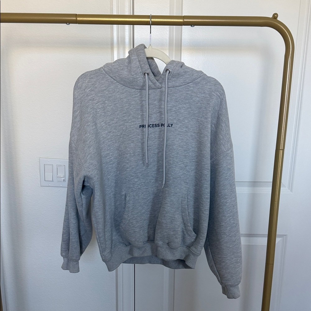 Princess Polly Light Gray Pullover Hoodie